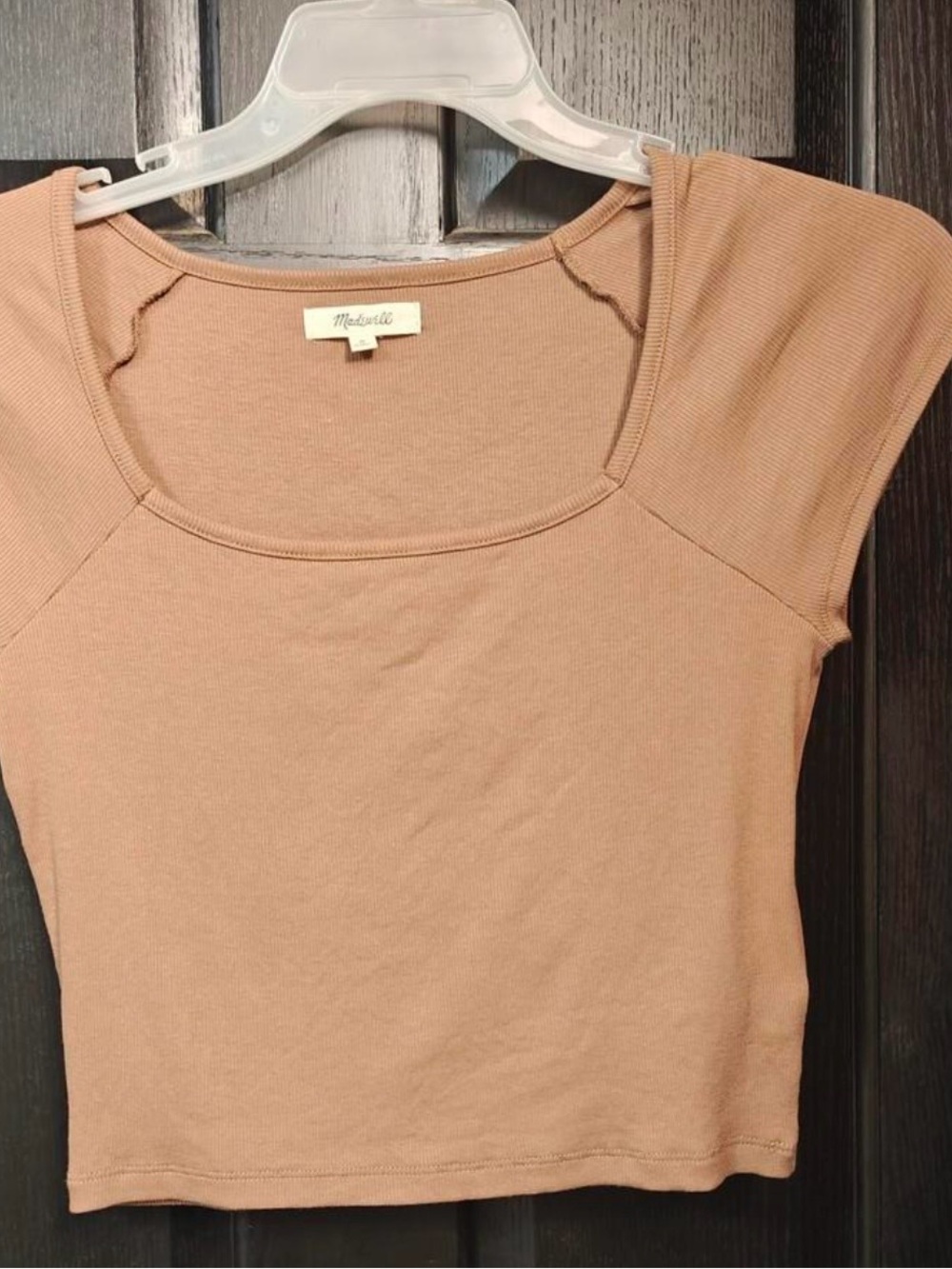 Madewell Tan Square Neck Crop Top M